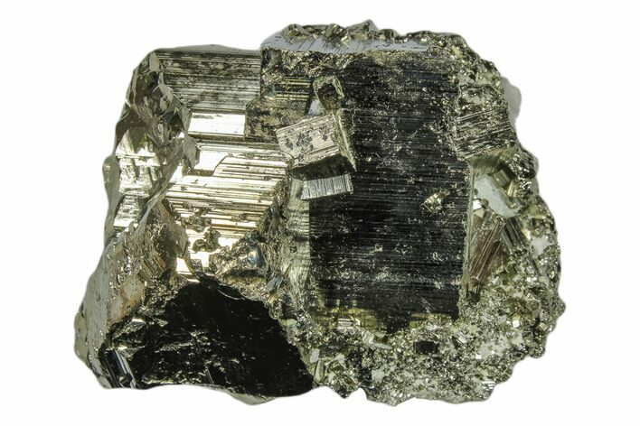 Shiny, Cubic Pyrite Crystal Cluster - Peru #173258